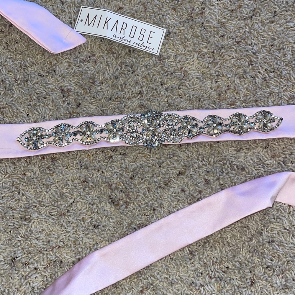 Pageant belt embroidered diamonds